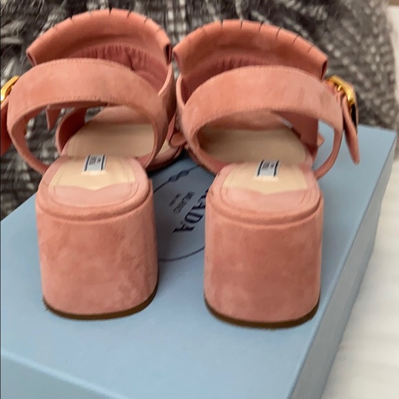 Prada Suede Pink Sandals Sz 8 - Picture 4 of 7